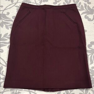 LOFT maroon Knee-Length Pencil Skirt for Work